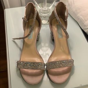Betsey Johnson sparkle block heels